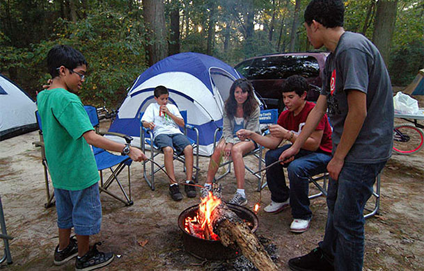Tent campsite at Adventure Bound Cape May